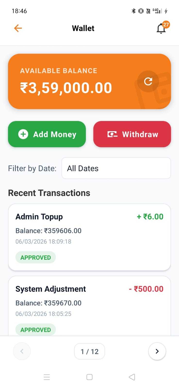 Winner24x7 home dashboard with market cards